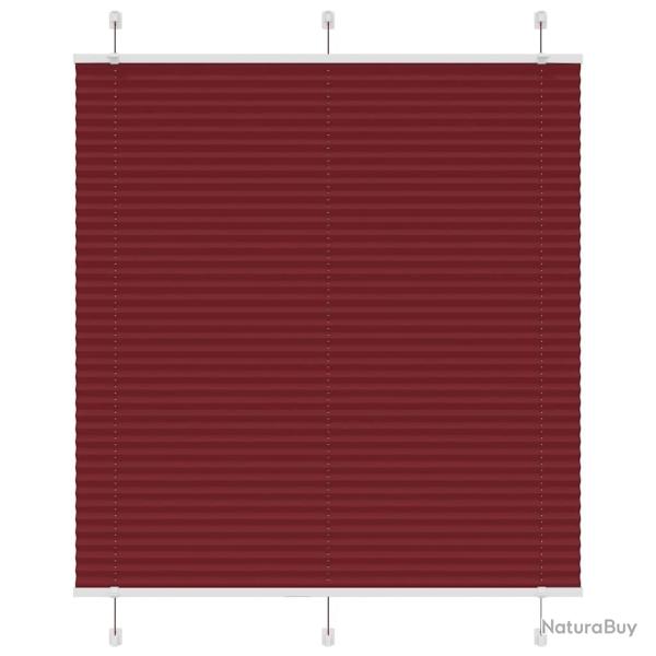 Store pliss� rouge bordeaux 120x150 cm largeur du tissu 119,4cm alsavelo