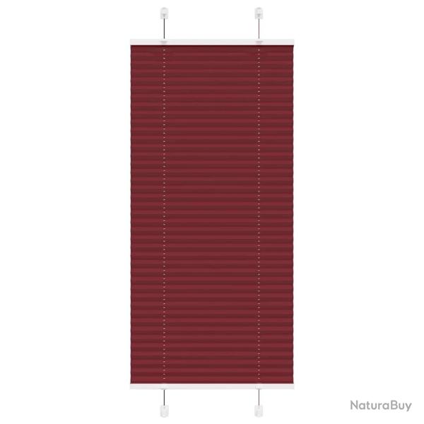 Store pliss� rouge bordeaux 65x150 cm largeur du tissu 64,4 cm alsavelo