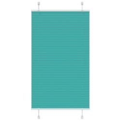 Store pliss&eacute; vert p&eacute;trole 75x150 cm largeur du tissu 74,4 cm alsavelo