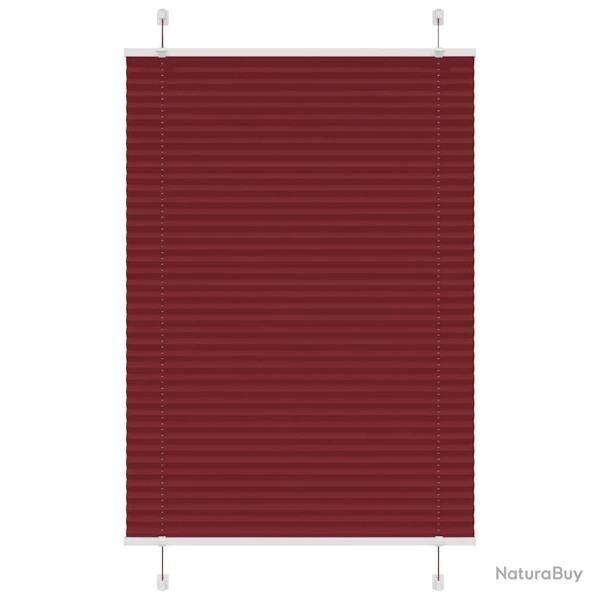 Store pliss� rouge bordeaux 85x150 cm largeur du tissu 84,4 cm alsavelo