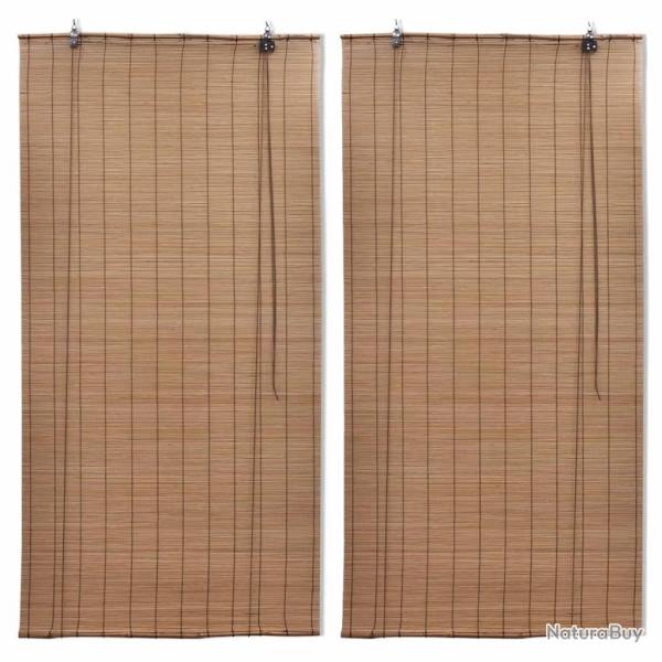 Stores roulants en bambou 2 pcs 100x160 cm Marron alsavelo