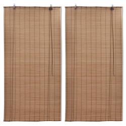 Stores roulants en bambou 2 pcs 80x160 cm Marron alsavelo