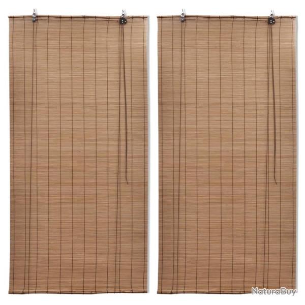Stores roulants en bambou 2 pcs 80x160 cm Marron alsavelo