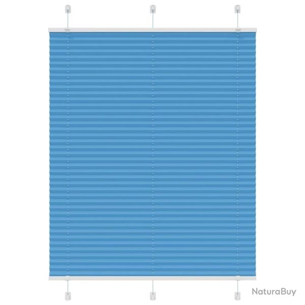 Store pliss� bleu 105x150 cm largeur du tissu 104,4cm polyester alsavelo