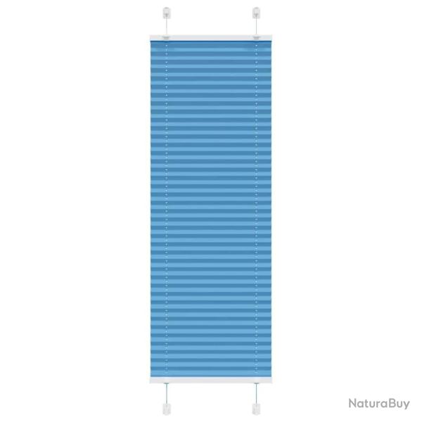 Store pliss� bleu 40x150 cm largeur du tissu 39,4 cm polyester alsavelo