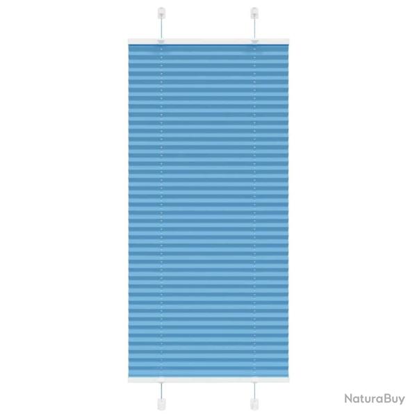 Store pliss� bleu 55x150 cm largeur du tissu 54,4 cm polyester alsavelo