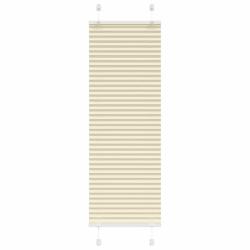 Store pliss&eacute; cr&egrave;me 40x100 cm largeur du tissu 39,4 cm polyester alsavelo