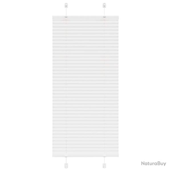 Store pliss� blanc 55x100 cm largeur du tissu 54,4 cm polyester alsavelo
