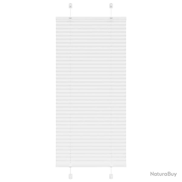 Store pliss� blanc 60x100 cm largeur du tissu 59,4 cm polyester alsavelo