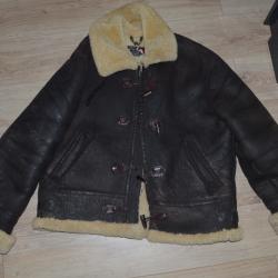 BLOUSON BOMBARDIER AVIATEUR EN MOUTON RETOURN&Eacute;  US Army occasion Taille 50 L
