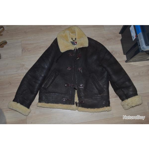 BLOUSON BOMBARDIER AVIATEUR EN MOUTON RETOURN�  US Army occasion Taille 50 L