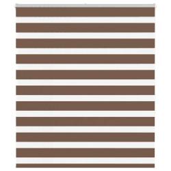 Store z&egrave;bre marron 125x150cm largeur du tissu 120,9cm polyester alsavelo