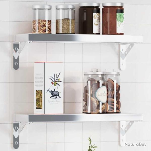 Supports d'�tag�res 4pcs 15x2,5x11,5cm argent� acier inoxydable alsavelo
