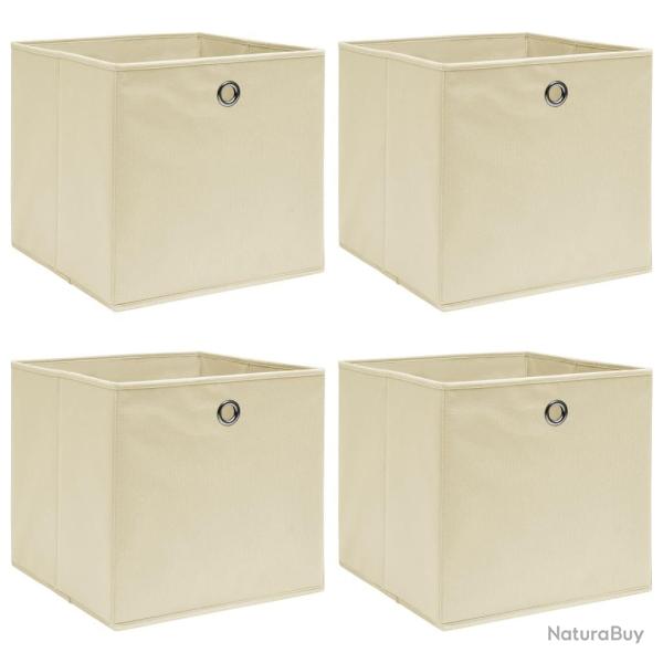 Bo�tes de rangement 4 pcs Cr�me 32x32x32 cm Tissu