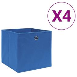 Bo&icirc;tes de rangement 4 pcs Tissu intiss&eacute; 28x28x28 cm Bleu