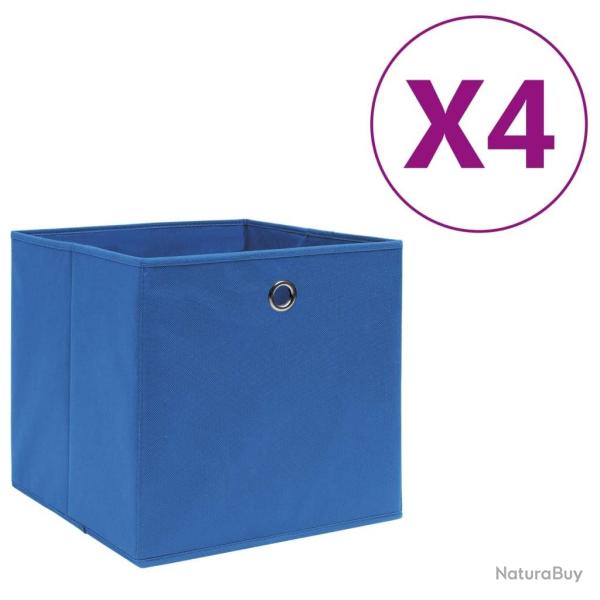 Bo�tes de rangement 4 pcs Tissu intiss� 28x28x28 cm Bleu