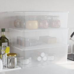 Bo&icirc;tes de rangement en plastique 3 pcs 25 L empilables