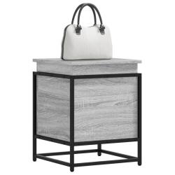 Bo&icirc;te de rangement avec couvercle sonoma gris bois d'ing&eacute;nierie