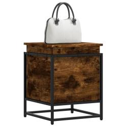 Bo&icirc;te de rangement avec couvercle ch&ecirc;ne fum&eacute; bois d'ing&eacute;nierie