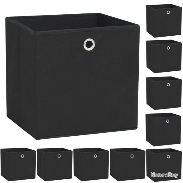 Bo�te de rangement 10 pcs Tissu non-tiss� 32x32x32 cm Noir