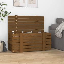 Bo&icirc;te de rangement Marron miel 91x40,5x42 cm Bois massif pin