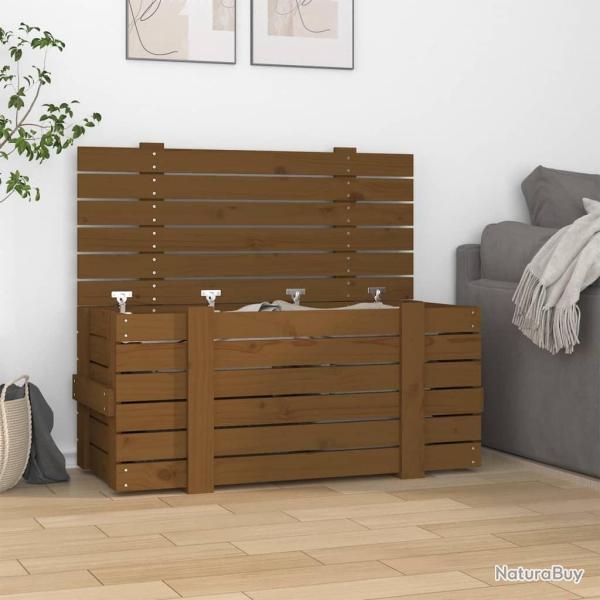 Bo�te de rangement Marron miel 91x40,5x42 cm Bois massif pin