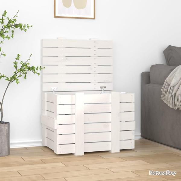 Bo�te de rangement Blanc 58x40,5x42 cm Bois massif de pin