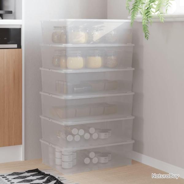 Bo�tes de rangement en plastique 6 pcs 25 L empilables