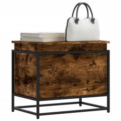 Bo&icirc;te de rangement avec couvercle ch&ecirc;ne fum&eacute; bois d'ing&eacute;nierie