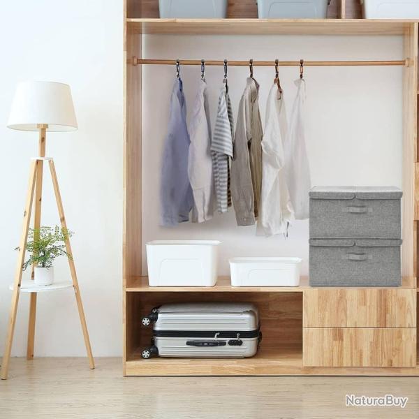 Bo�tes de rangement 2 pcs Tissu 50x30x25 cm Gris