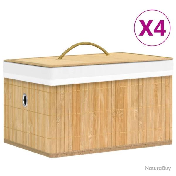 Bo�tes de rangement en bambou 4 pcs alsavelo