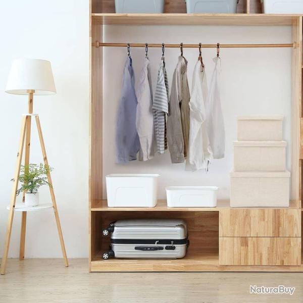 Bo�tes de rangement empilables 3 pcs Tissu Cr�me