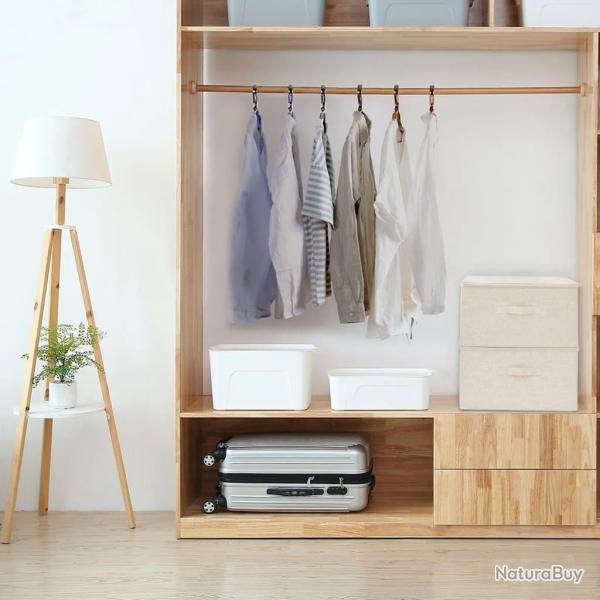 Bo�tes de rangement 2 pcs Tissu 43x34x23 cm Cr�me alsavelo