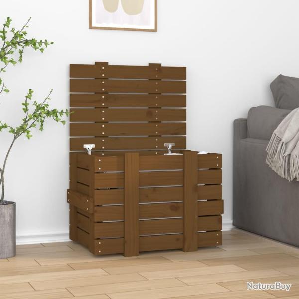Bo�te de rangement Marron miel 58x40,5x42 cm Bois massif pin alsavelo