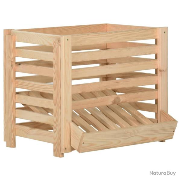 Bo�te � pommes de terre 60x40x50 cm Bois de pin solide alsavelo