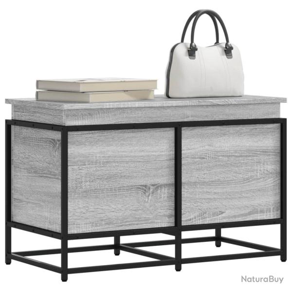 Bo�te de rangement avec couvercle sonoma gris bois d'ing�nierie