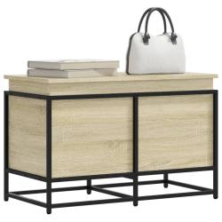 Bo&icirc;te de rangement avec couvercle ch&ecirc;ne sonoma bois ing&eacute;nierie