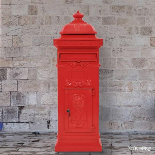 Bo�te aux lettres � pilier Aluminium Vintage antirouille Rouge