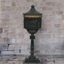 Bo&icirc;te aux lettres sur pied Aluminium Vintage Antirouille Vert alsavelo