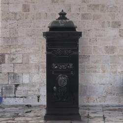 Bo&icirc;te aux lettres &agrave; pilier Aluminium Vintage antirouille Noir alsavelo