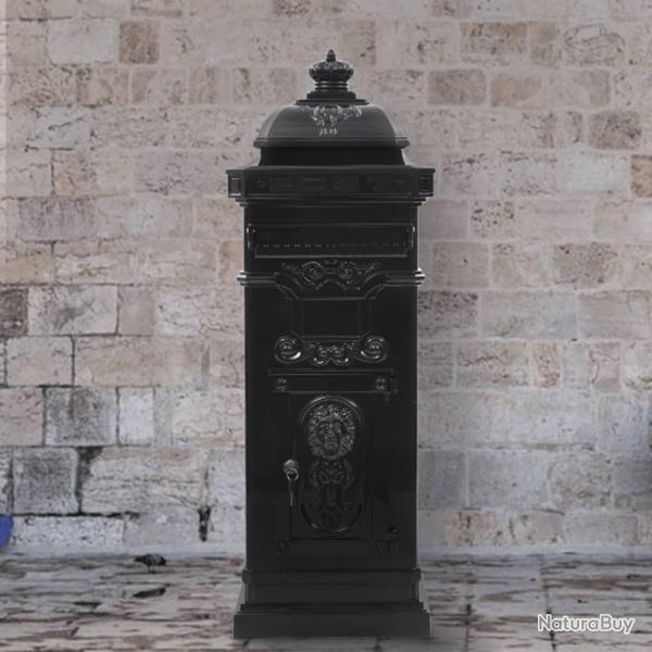 Bo�te aux lettres � pilier Aluminium Vintage antirouille Noir alsavelo