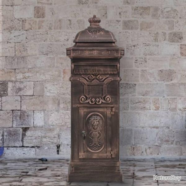 Bo�te aux lettres � pilier Aluminium Vintage Bronze antirouille alsavelo