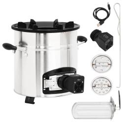 Po&ecirc;le &agrave; bois avec ventilateur USB Argent&eacute; 35,5x26x28 cm Inox