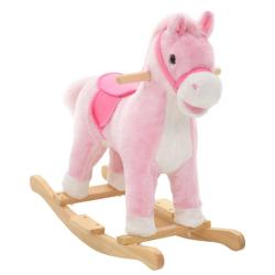 Cheval &agrave; bascule Peluche 65x32x58 cm Rose