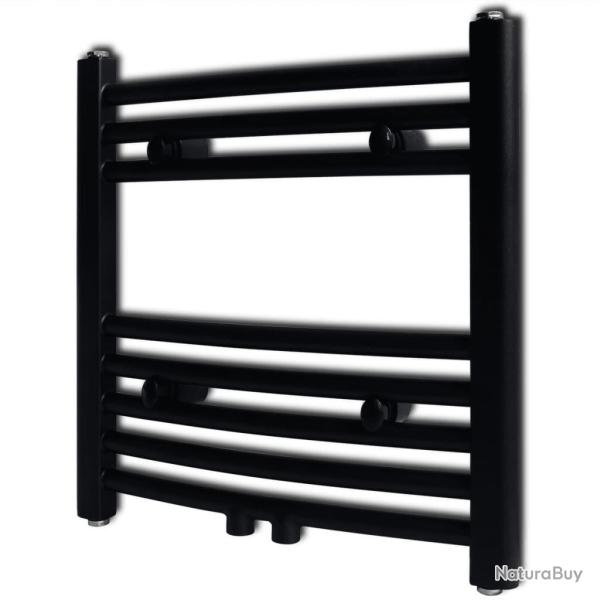 S�che-serviettes eau chaude � rails incurv�s noir 480 x 480 mm alsavelo