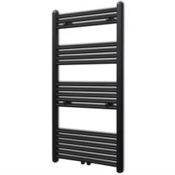 S&egrave;che-serviettes eau chaude &agrave; rails droits noir 600x1160 mm