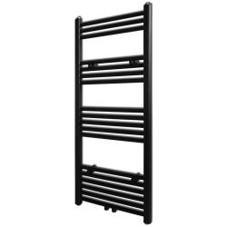 S&egrave;che-serviettes eau chaude &agrave; rails droits noir 500 x 1160 mm