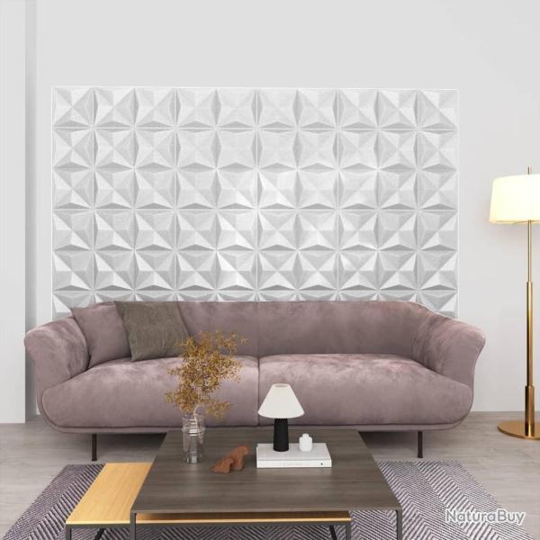 Panneaux muraux 3D 24 pcs 50x50 cm blanc origami 6 m� alsavelo