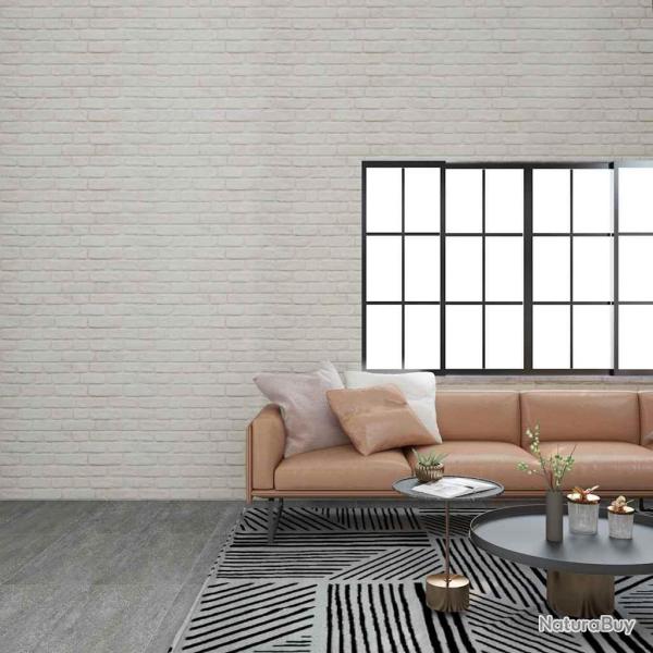 Panneaux muraux 3D avec design de brique blanc 10 pcs EPS