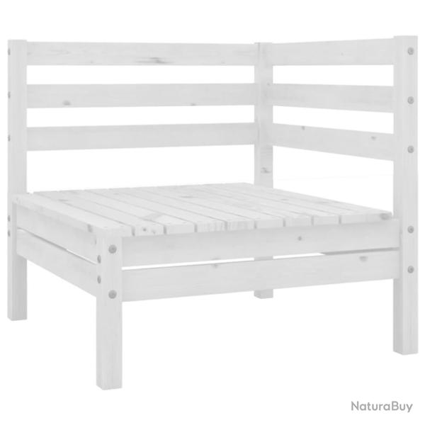 Canap� d'angle de jardin blanc bois de pin massif